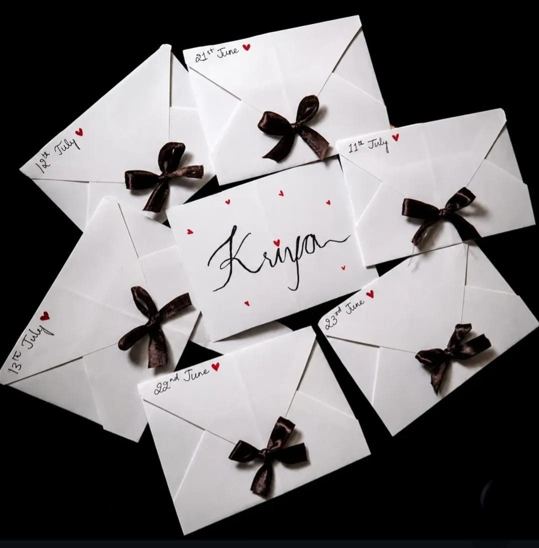 Kriyaaa handwritten personalised letter