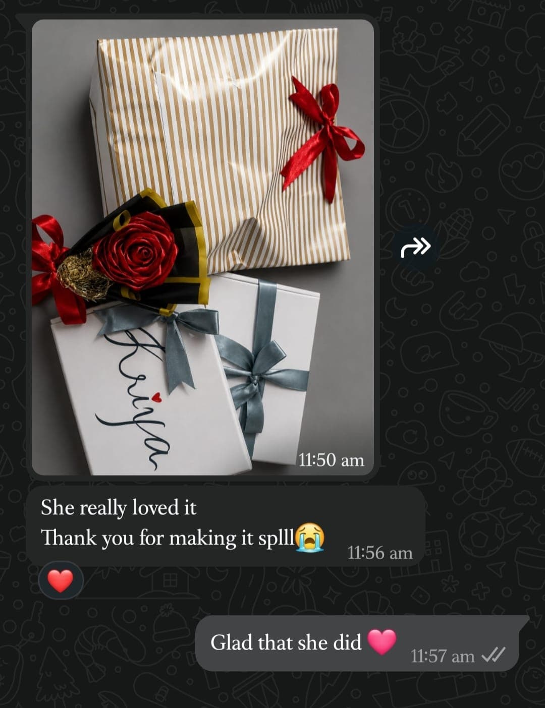 Kriyaaa customer gift and review